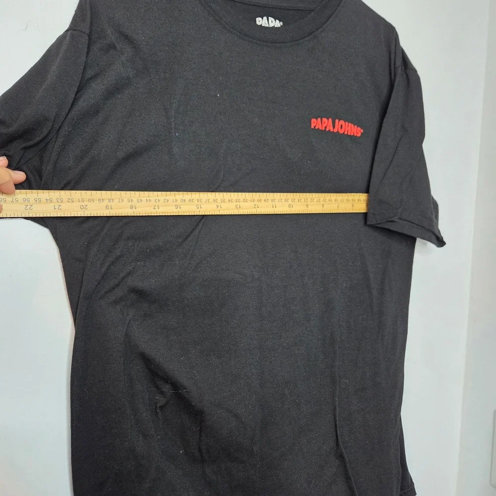 Papa Johns Mens XL Black Hungry For Better Graphic Logo T-Shirt Short Sleeve